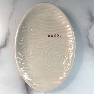 Rae Dunn Boutique Wash. Wood Grain Woodgrain Soap Dish Discontinued VHTF